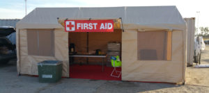 First Aid Tent setup